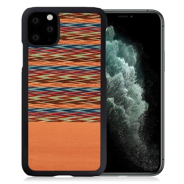 Man&Wood premium-kotelo iPhone 11 Pro Max - Ruskea Ruutu Brown