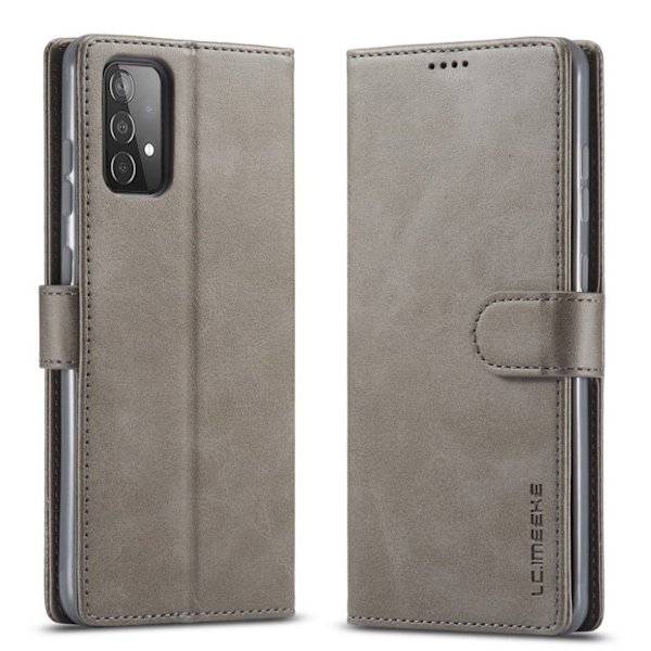 LC.IMEEKE Samsung Galaxy A52 5G flip case - Harmaa Silver grey