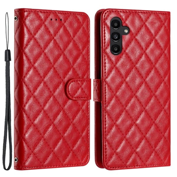 Funktionelt Samsung Galaxy S23 FE rombe etui med pung Red