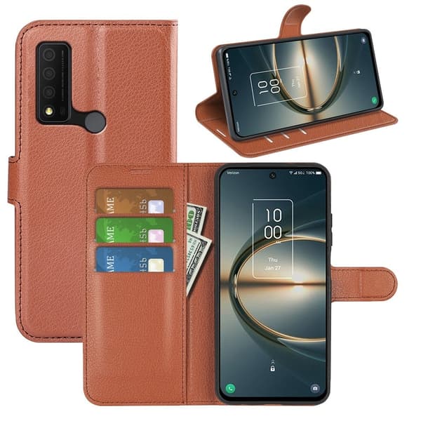 Classic TCL 30 V 5G flip kuoret - Ruskea Brown