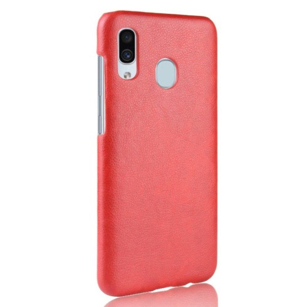 Samsung Galaxy A20e litchi päällystetty kotelo - Punainen Red