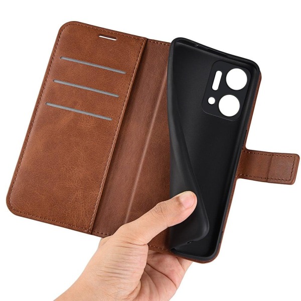 Lompakko Nahkakotelo For Honor X7a - Vaalean Ruskea Brown