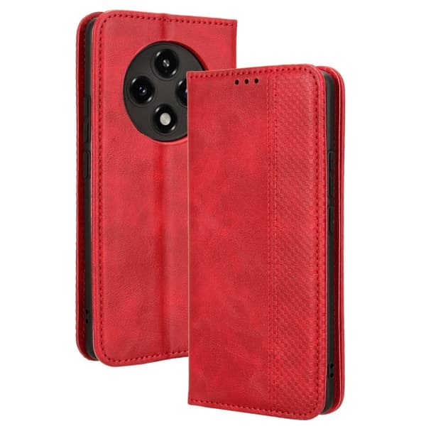 Bofink Vintage Oppo A3 Pro læderetui - Rød Red