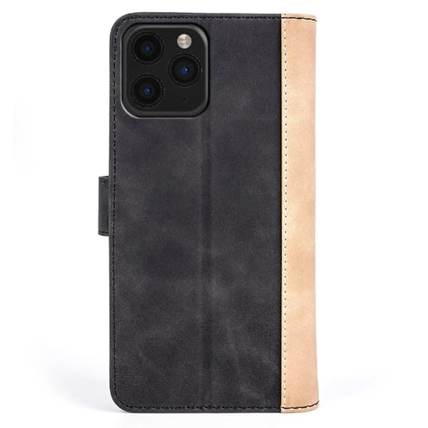To-farvet iPhone 11 Pro Max læderetui - Sort Black