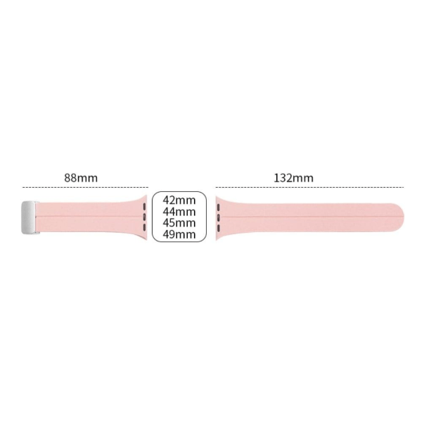 Apple Watch Series 8 (45mm) / Watch Ultra nifty line på silikoneurrem - Lyserød Pink