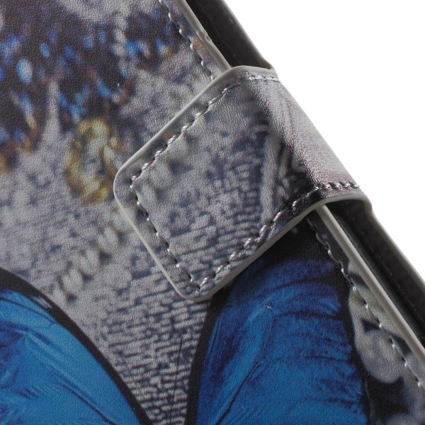 Butterfly läder Microsoft Lumia 950 fodral - Blå Blå