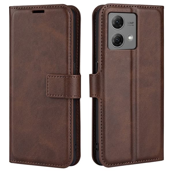 Lompakko Nahkakotelo For Motorola Moto G84 - Ruskea Brown