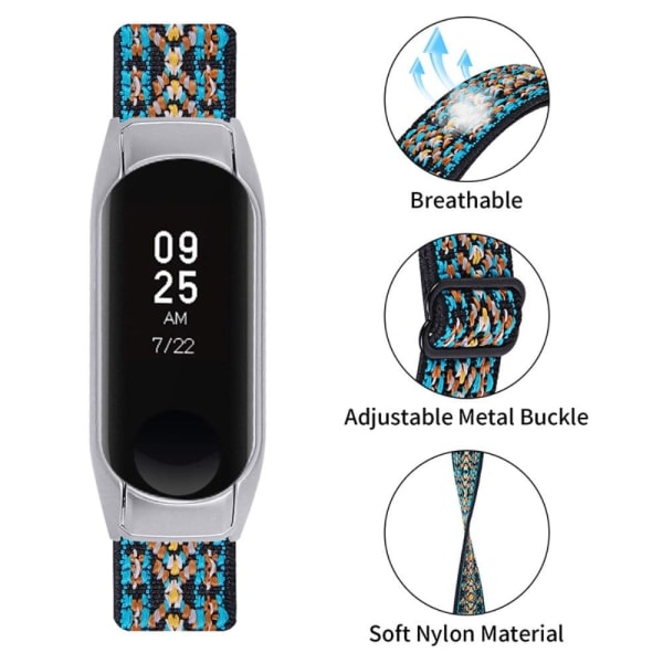 Xiaomi Mi Band 7 nylon elastisk urrem - Grøn Stribe Green