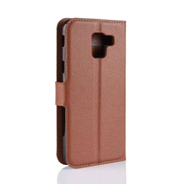 Samsung Galaxy J6 (2018) mobilfodral PU läder TPU plånbok stående läge - Brun Brun