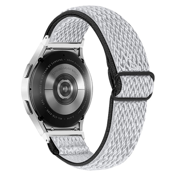 Elastiskt enkelt klockarmband för Samsung Galaxy Watch 4 - Svart / Vit Silvergrå