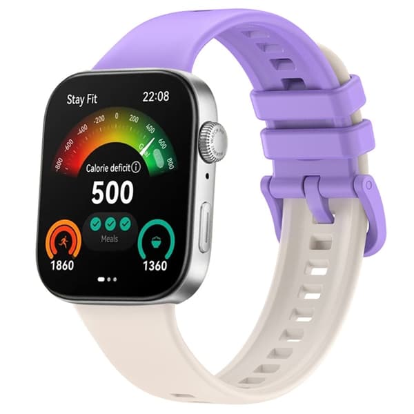 Huawei Watch Fit 3 Replacement Wrist bandsoft Silicone Watch Strap - Starlight+Purple Lila