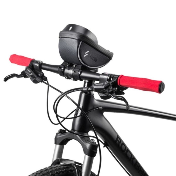 Bicycle bike handlebar bag with touch screen view Svart