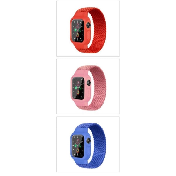 Apple Watch Series 6 / 5 44mm nailonpunos kellonauha - Punainen / Punainen Red