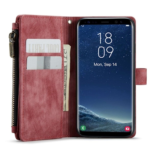 CaseMe vetoketjullinen lompakko-puhelinkotelo Samsung Galaxy S10 - Punainen Red