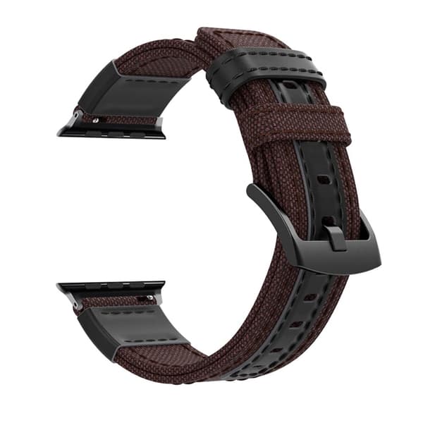 Apple Watch (45 mm) stilfuld urrem i nylon - Kaffe Brown
