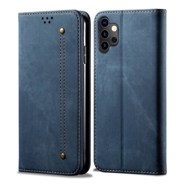 Jeans Samsung Galaxy A32 5G flip etui - blå Blue