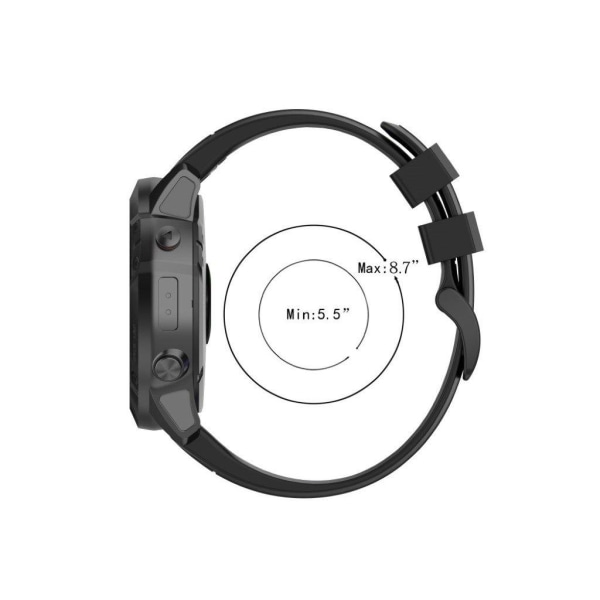 Garmin Fenix 6X / 5X kaksivärinen silikoninen kellonauha - Musta / Sininen Black