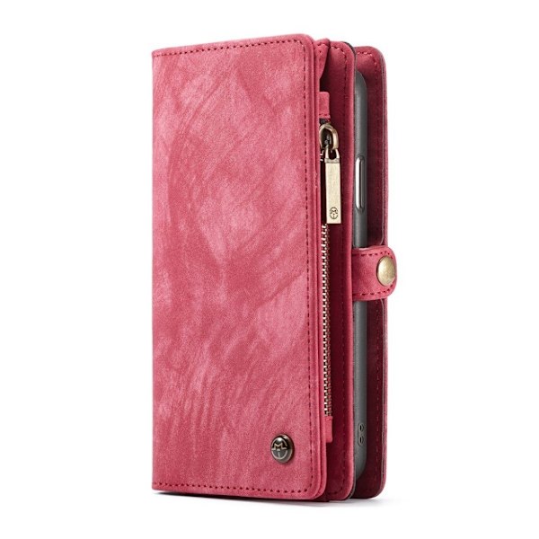 CASEME iPhone Xr mobilfodral delat läder silikon avtagbar plånboksdesign – Röd Röd