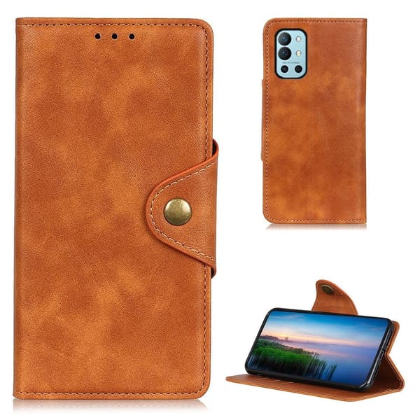 Bofink Vintage OnePlus 9R Nahkakotelo - Ruskea Brown