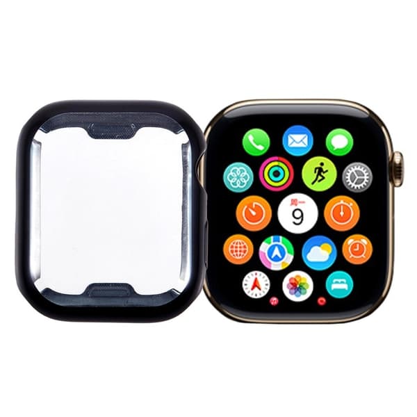 Apple Watch SE (2023) / SE (2022) / SE / Series 6 / 5 / 4 44mm Watch Case Electroplating Full Coverage TPU Cover - Sort Black