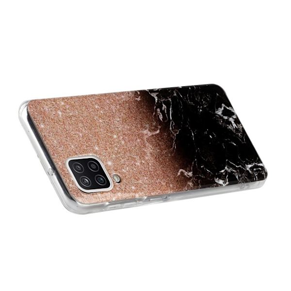 Marble Samsung Galaxy A12 5G Etui - Blomme / Sort Marmor Black