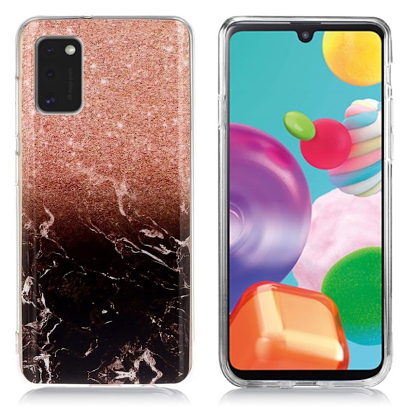 Marble Samsung Galaxy A41 kuoret - Luumu / Musta Marmori Pink