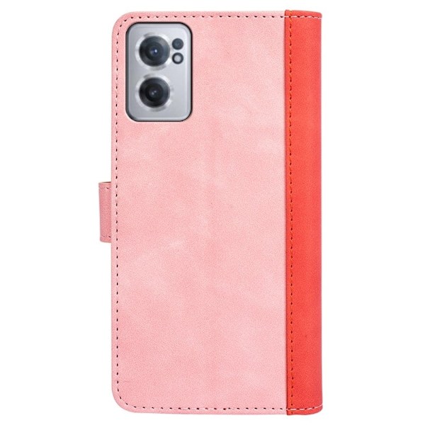 Kaksivärinen nahkainen läppäkotelo OnePlus Nord CE 2 5G - Pinkki Pink