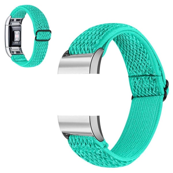Fitbit Charge 2 nylon elastic watch strap - Mint Green Grön