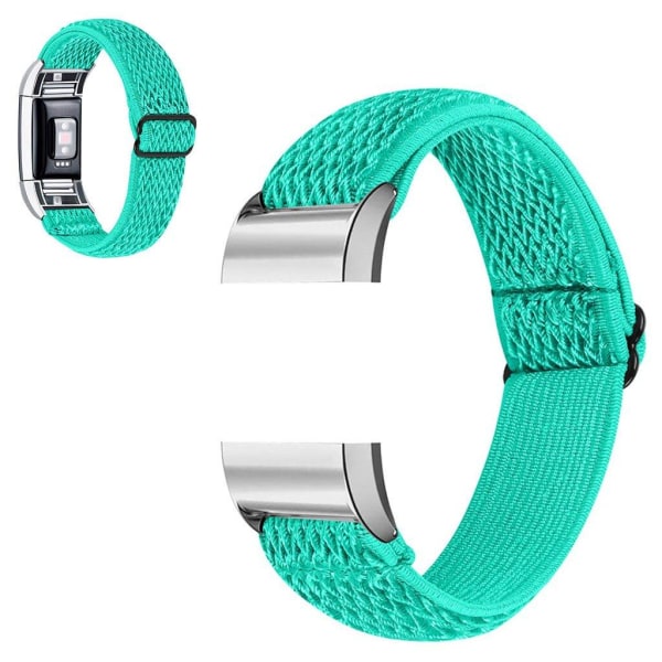 Fitbit Charge 2 nylon elastinen kellonhihna - Mintunvihreä Green