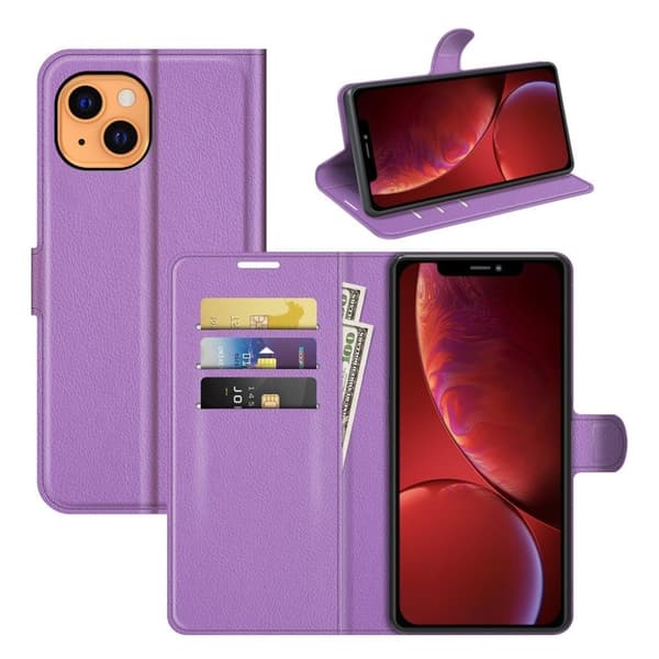 Classic iPhone 13 Mini flip etui - Lilla Purple