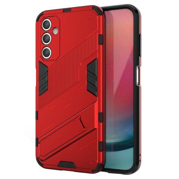 Shockproof Hybrid Suojakuori With A Modern Touch For Samsung Galaxy S23 Fe - Punainen Red