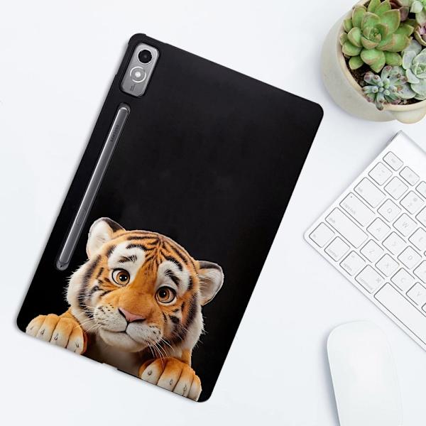 Lenovo Tab P12 Case Pattern Printing Slim Flexible Tablet Protective Cover - Little Tiger Brown