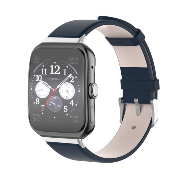 Oppo Watch 3 Pro nahkaranneke - Tummansininen Blue