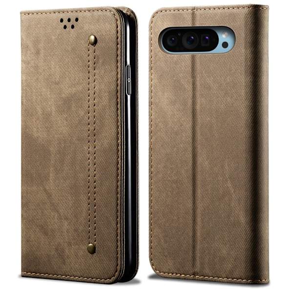 Jeans Google Pixel 9 / Google Pixel 9 Pro fodral - Khaki Brun