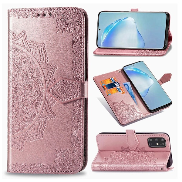 Mandala läder Samsung Galaxy S20 Plus fodral - Rosa Rosa