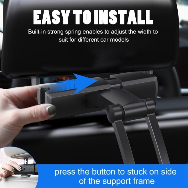 Universal headrest magnetic car phone holder Black