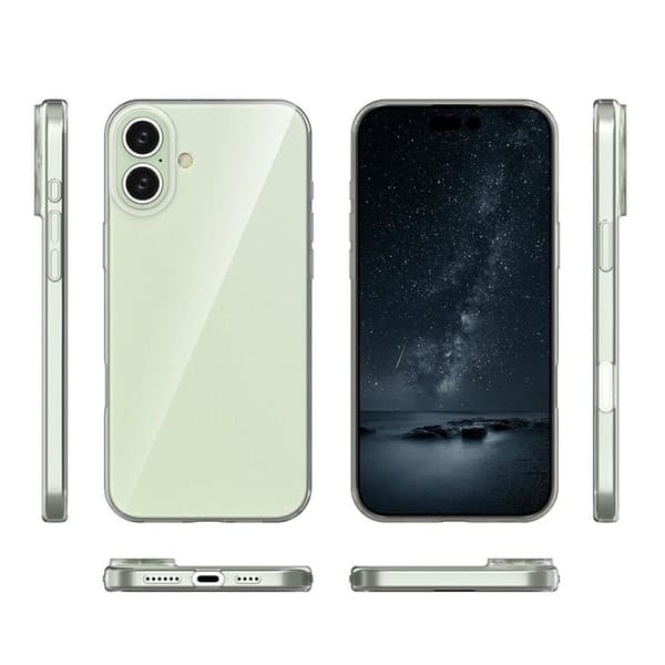 Erittäin ohut läpinäkyvä kotelo iPhone 16 Plus Transparent