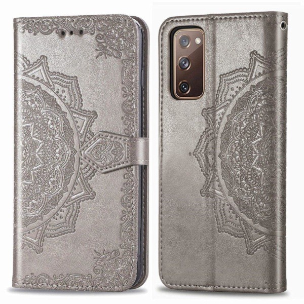 Mandala Samsung Galaxy S20 Fe 5g / S20 Fe Flip Etui - Grå Silver grey