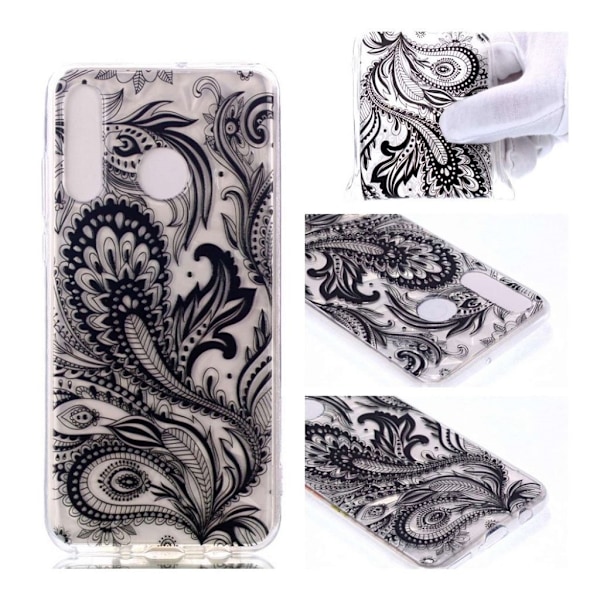 Huawei P30 Lite 3D preget deksel - Paisley Pattern Black