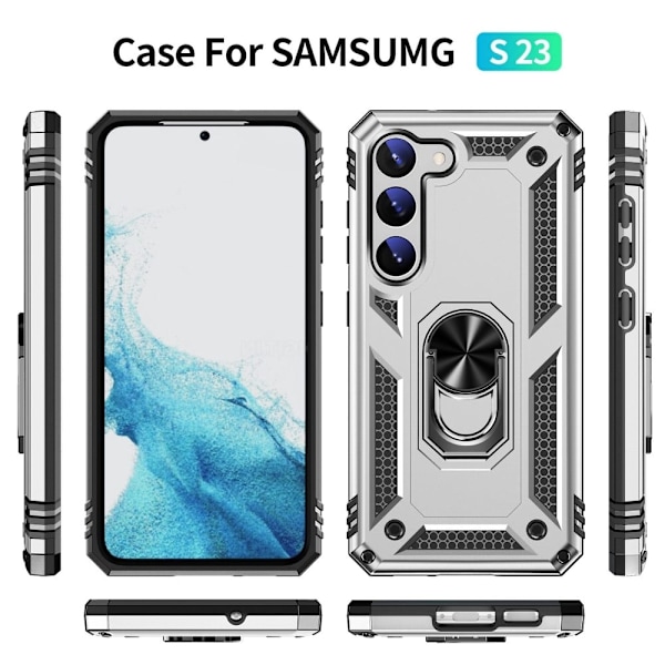Bofink Combat Samsung Galaxy S23 Etui - Sølv Silver grey