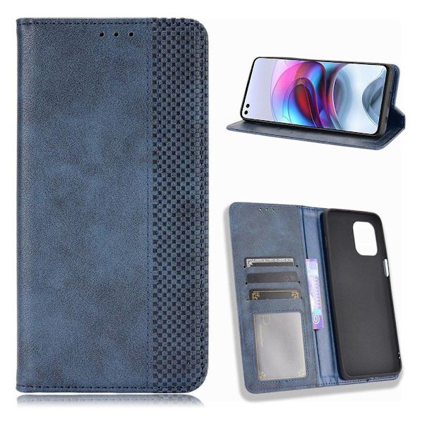 Bofink Vintage läder Motorola Moto G100 / Motorola Edge S fodral - Blå Blå