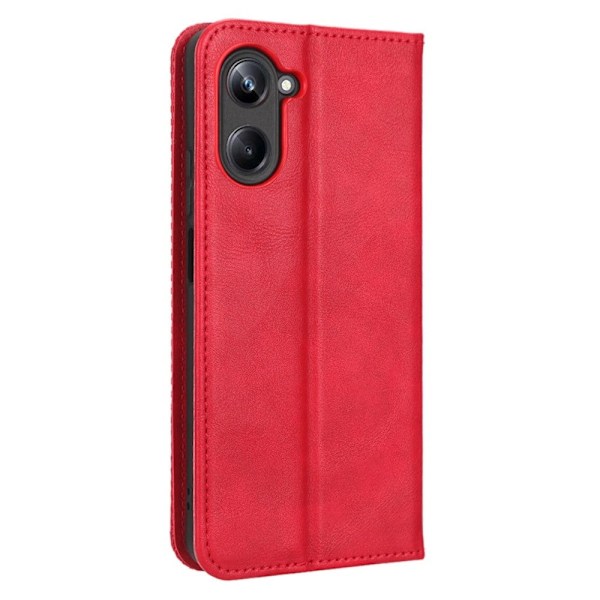 Bofink Vintage Realme 10 Pro Nahkakotelo - Punainen Red