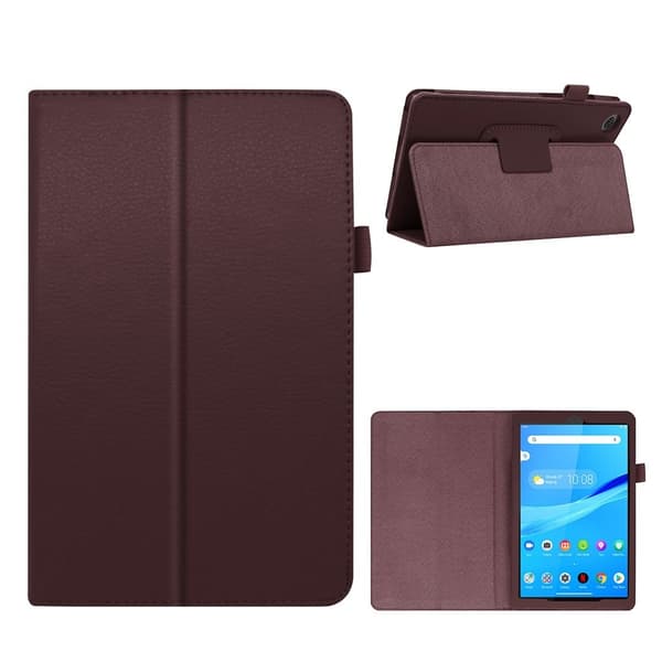 Lenovo Tab M8 litchi-nahkainen kotelo - Kahvi Brown