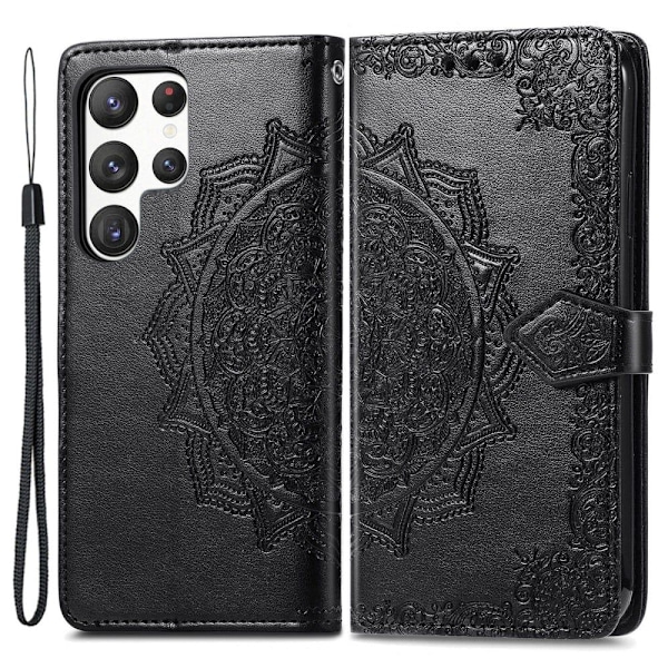 Mandala Samsung Galaxy S23 Ultra Flip Fodral - Svart Svart