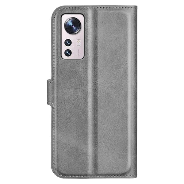Skinn-etui i lommebok-stil for Xiaomi 12 Lite - Grå Silver grey