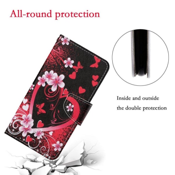 Wonderland Samsung Galaxy S21 Flip etui - Flower and Heart Red