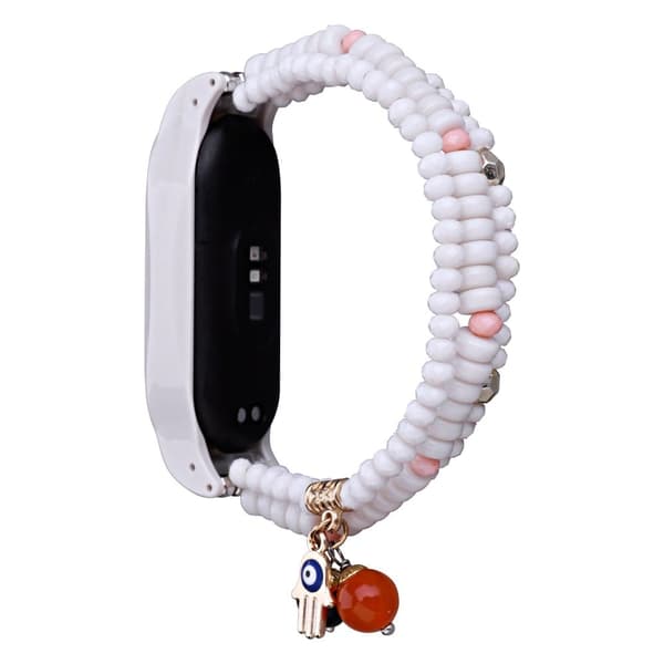 Xiaomi Mi Smart Band 4 / 3 urrem i ferieperlestil - Hvid White