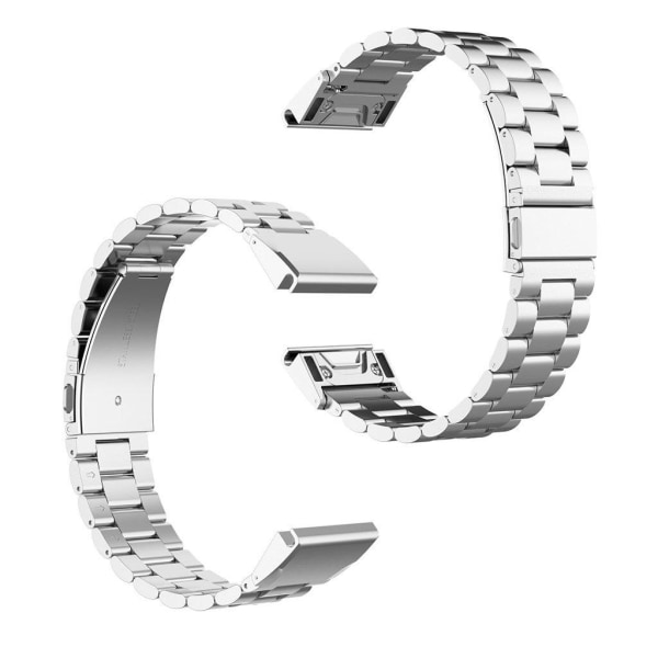 Stainless steel watch strap for Garmin watch - Silver Silvergrå