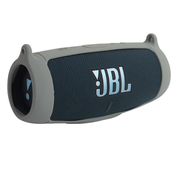 JBL Charge 5 silicone case + shoulder strap - Grey Silvergrå