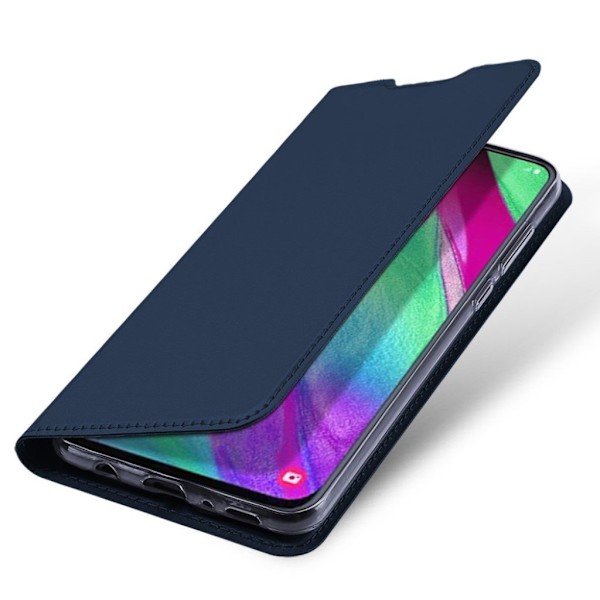 DUX DUCIS Samsung Galaxy A40 läderfodral - Mörkblå Blå